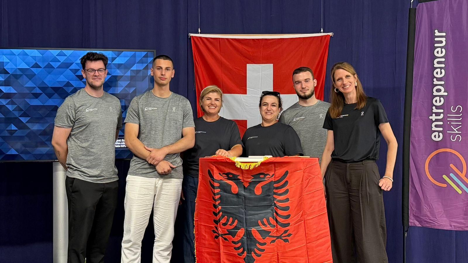 Welcoming the Albanian Entrepreneurship & Business Development Champions 2025 at our SwissSkills Championships 🇨🇭🤝🇦🇱